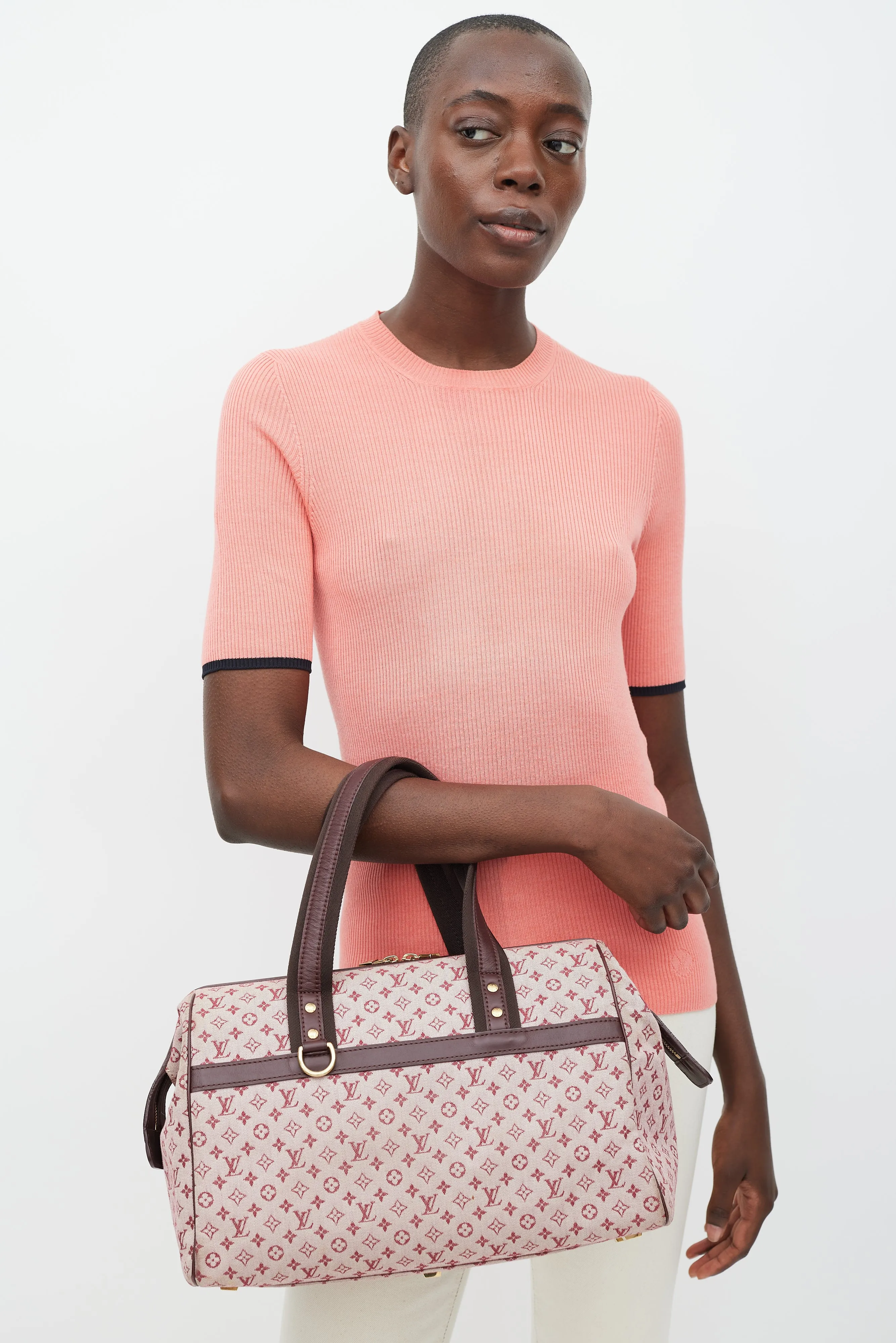 2001 Burgundy Monogram Canvas Josephine Bag