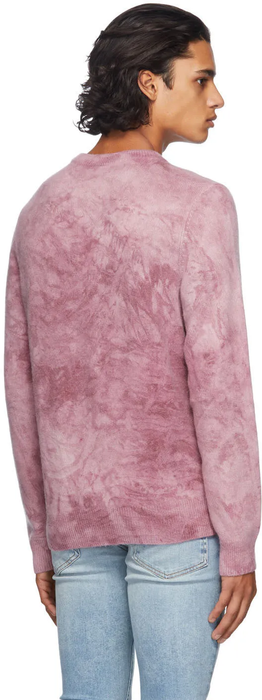 AMIRI Burgundy Tie-Dye Marble Sweater