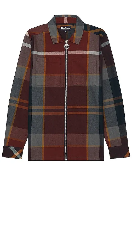 Barbour Lannich Overshirt in Burgundy