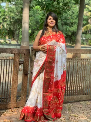 Beautiful Designer Panetar Ghantdi Work Saree