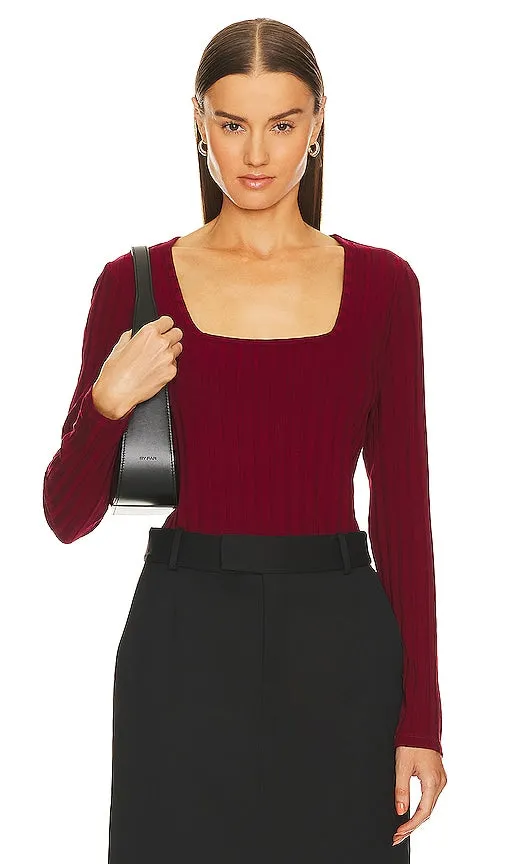 Bobi Long Sleeve Top in Burgundy
