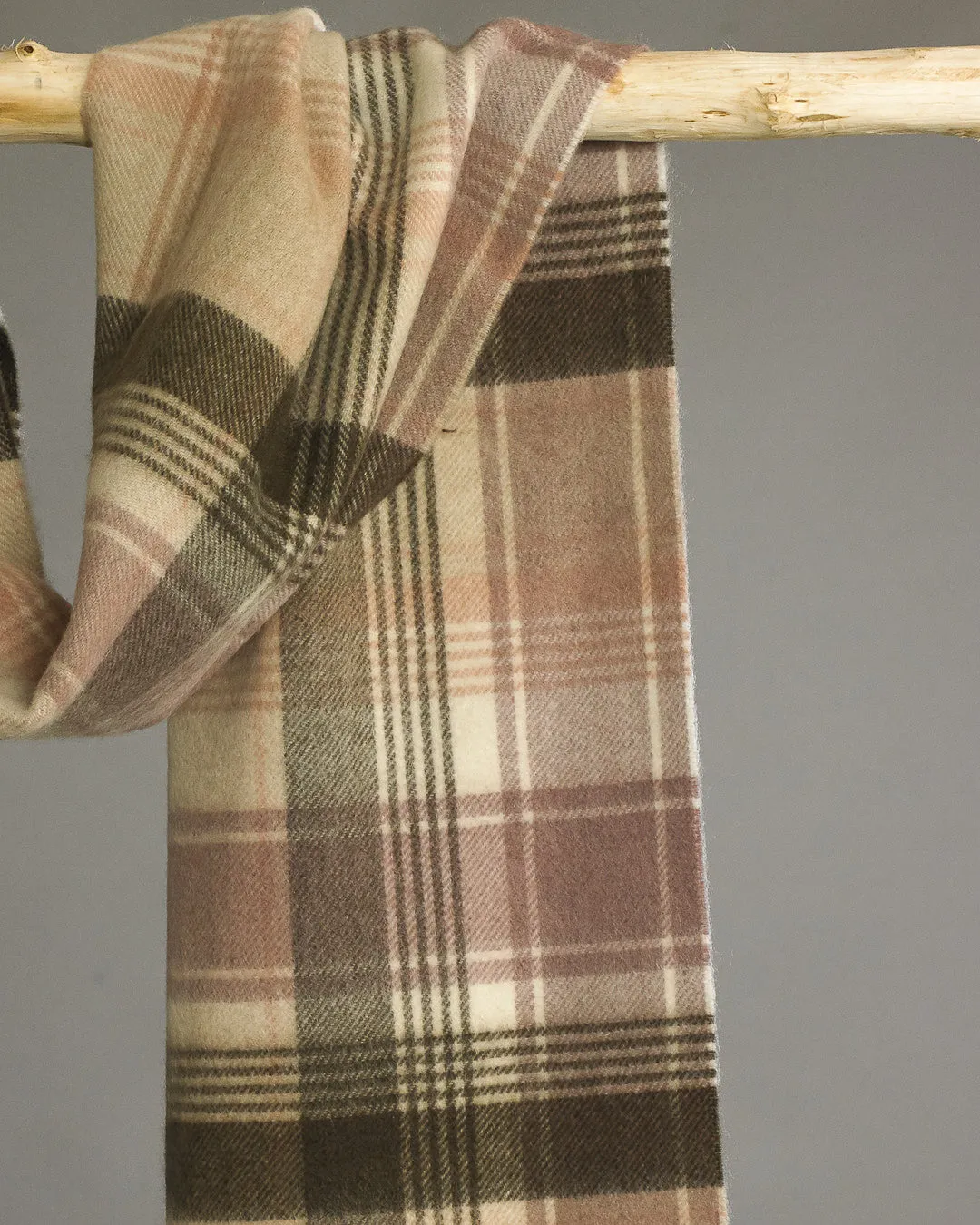 Brown Stewart Wide Cashmere Scarf
