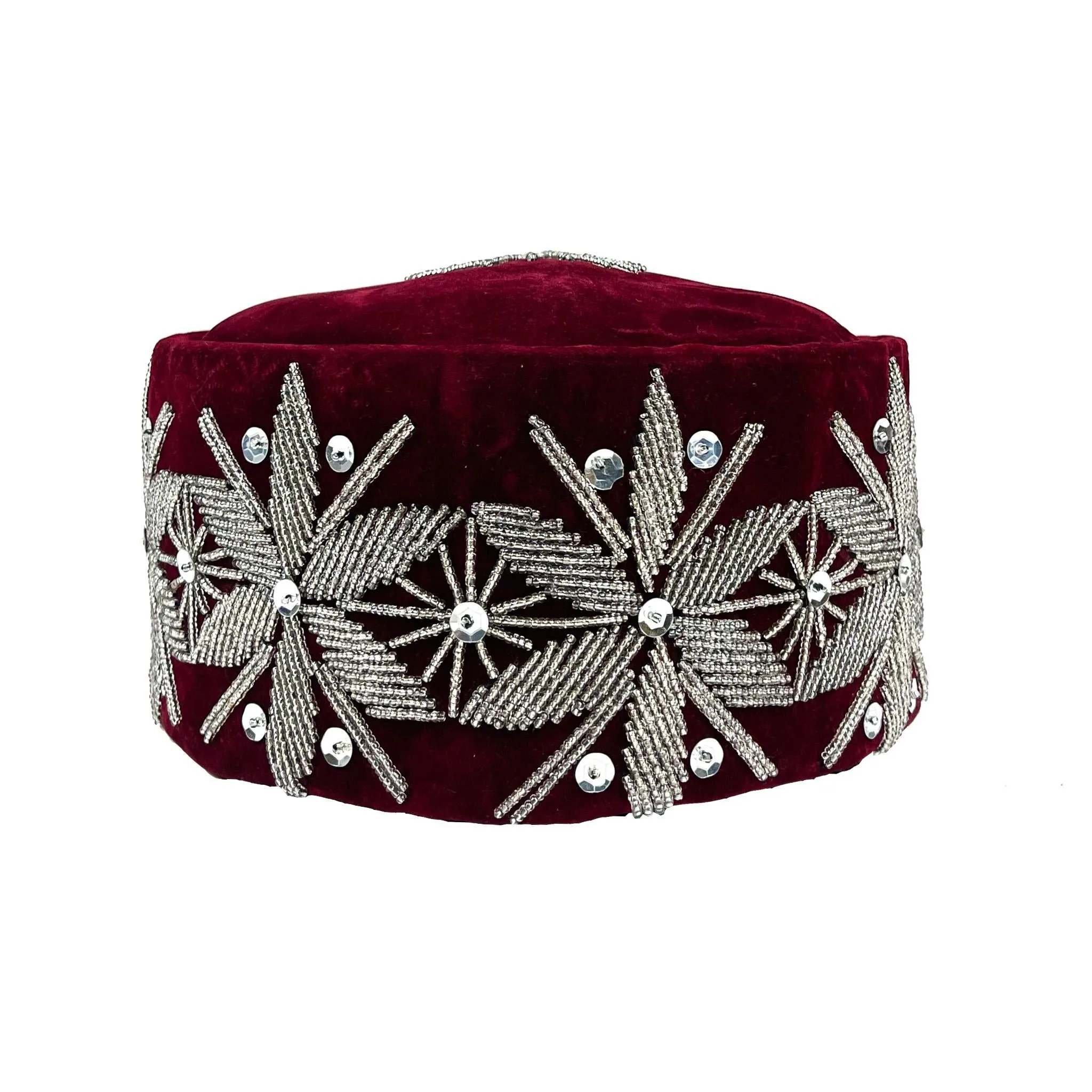 Burgundy & Silver Royal Hat