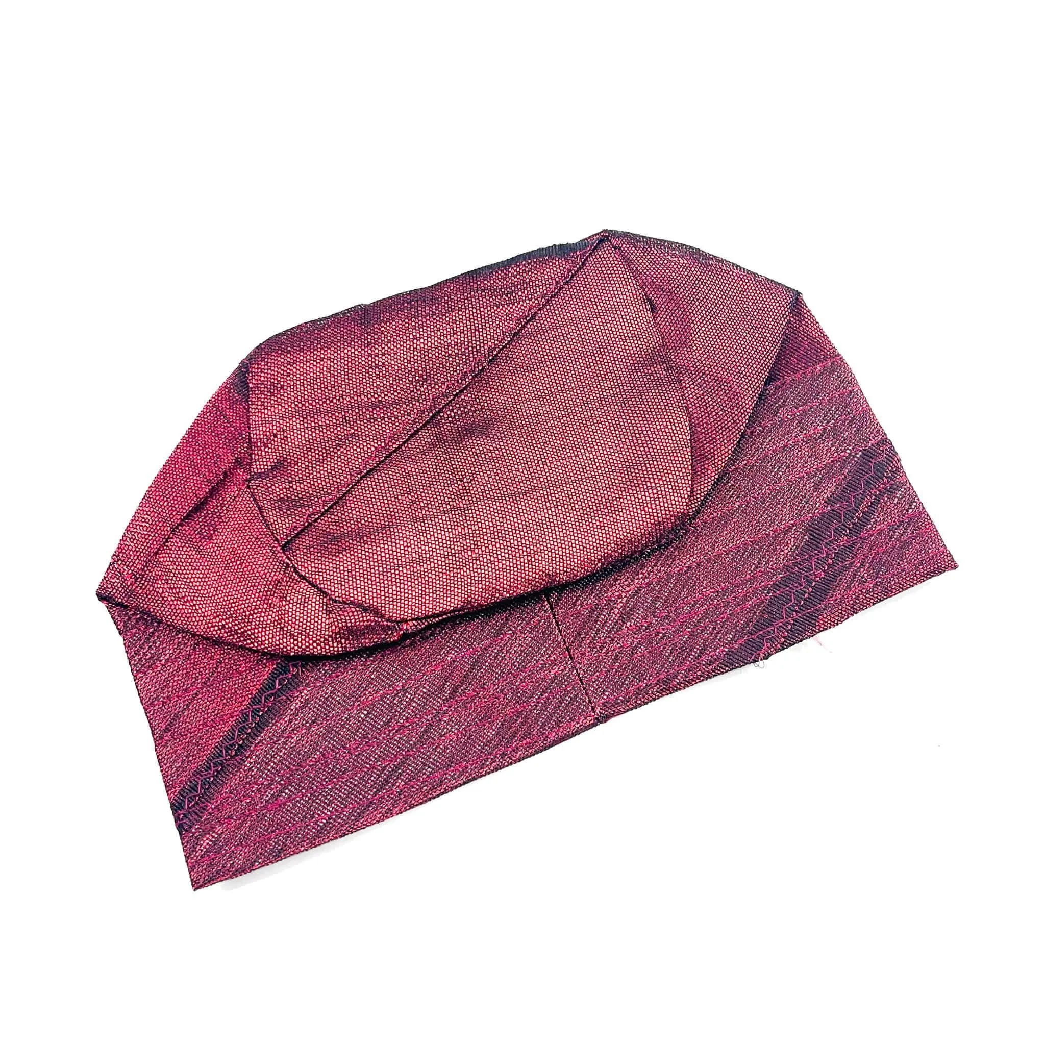 Burgundy Aso-Oke Cap
