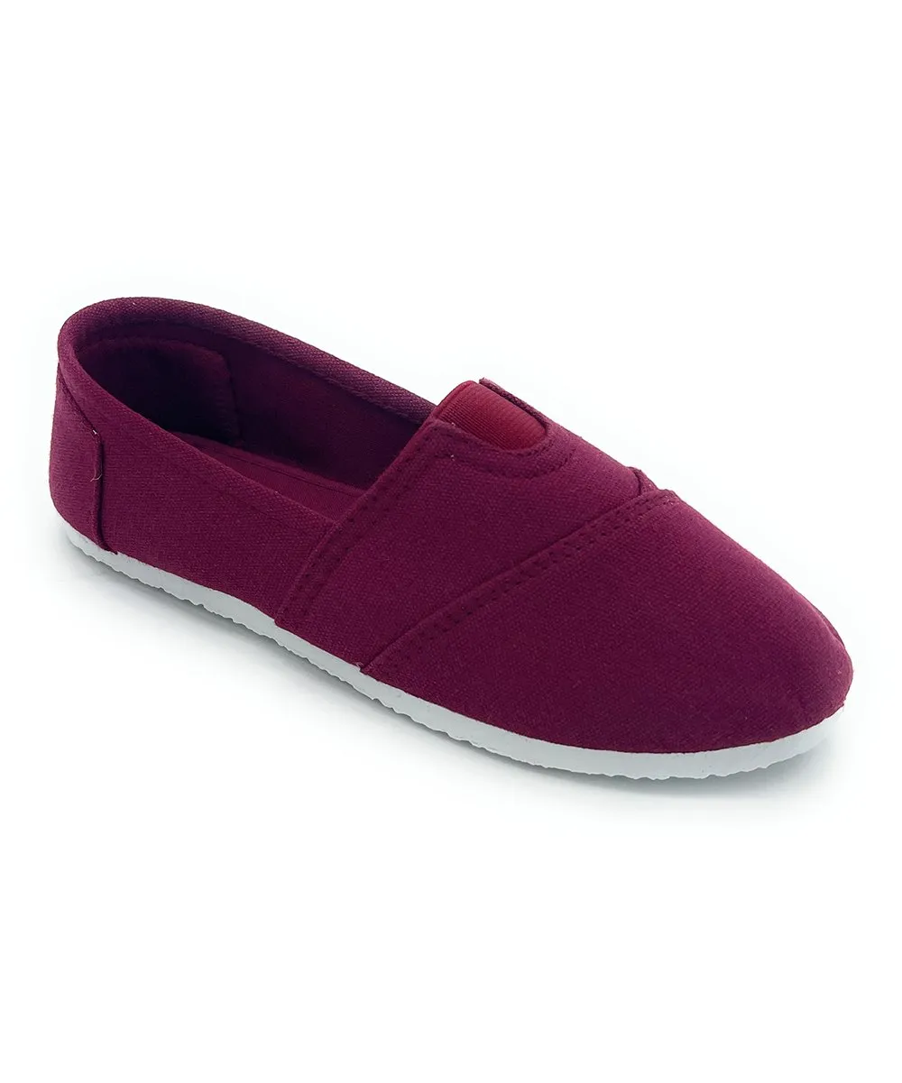 Burgundy Charm Slip-On Sneaker - Girls