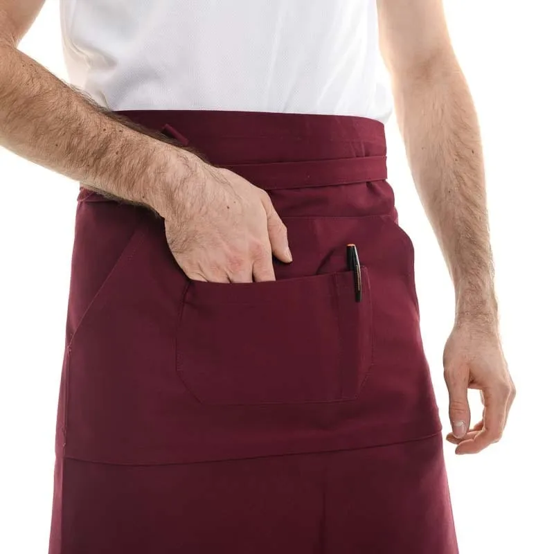 Burgundy Half Kitchen Apron - MANELLI