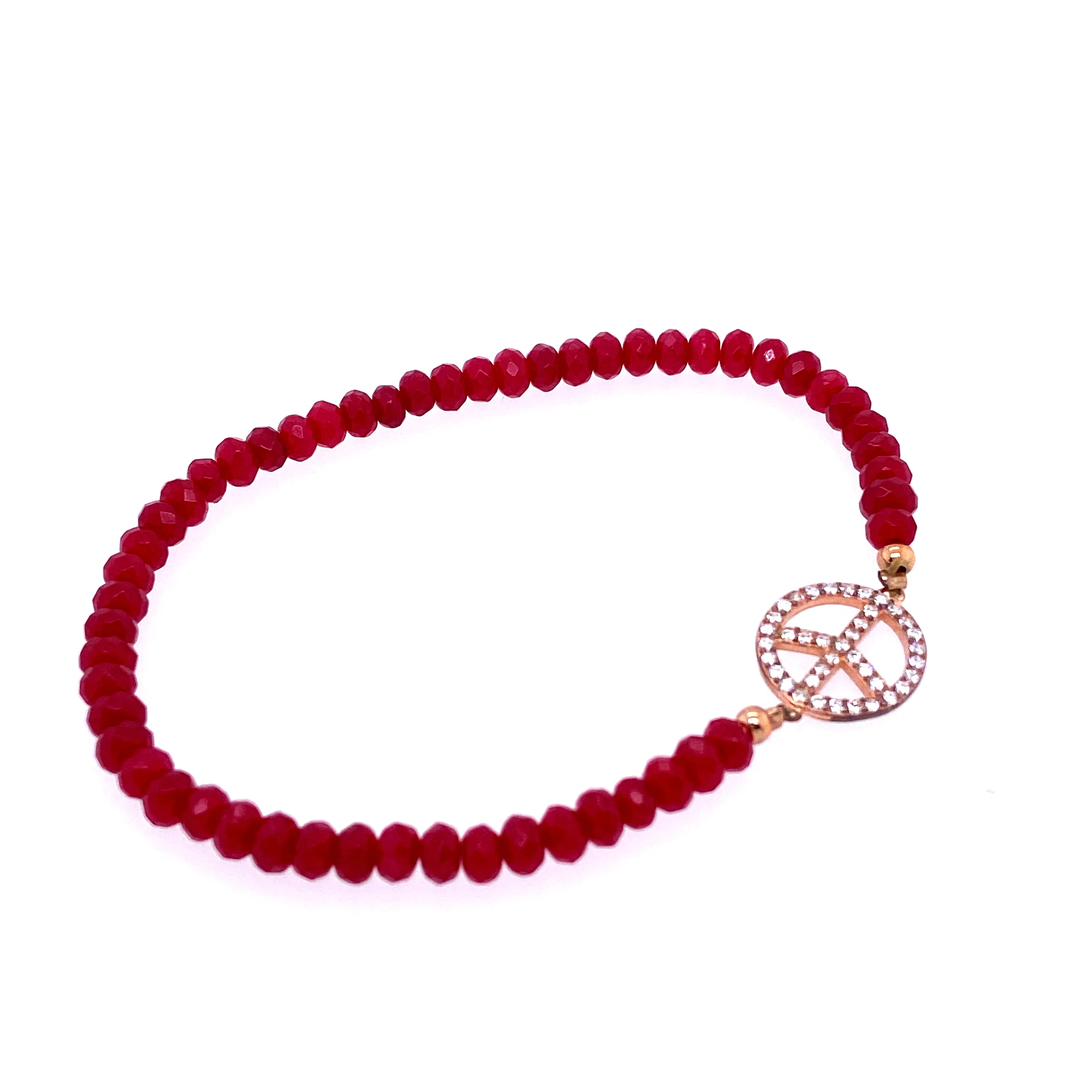 Burgundy Peace Stretch Bracelet