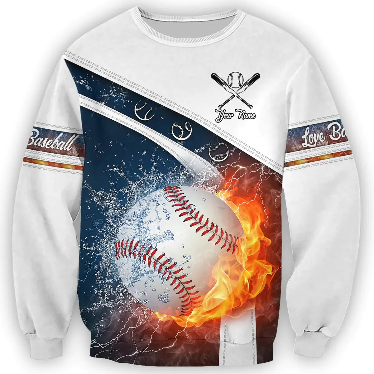 Custom Zip Hoodie Fire Baseball Pattern, Strike Baseball 3D Tee Shirt, Baseball Lover Gifts