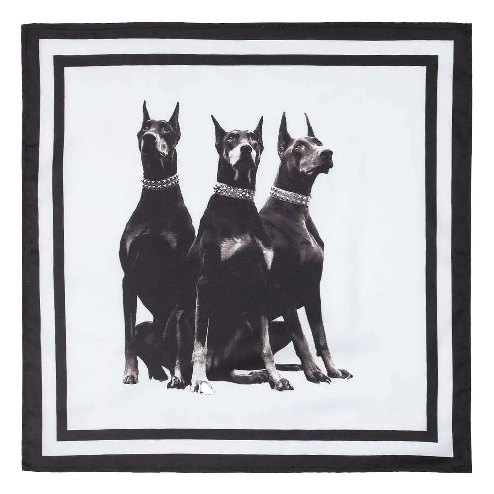 Dapper Doodle Neck Scarf Cum Pocket Square in Premium Soft Satin