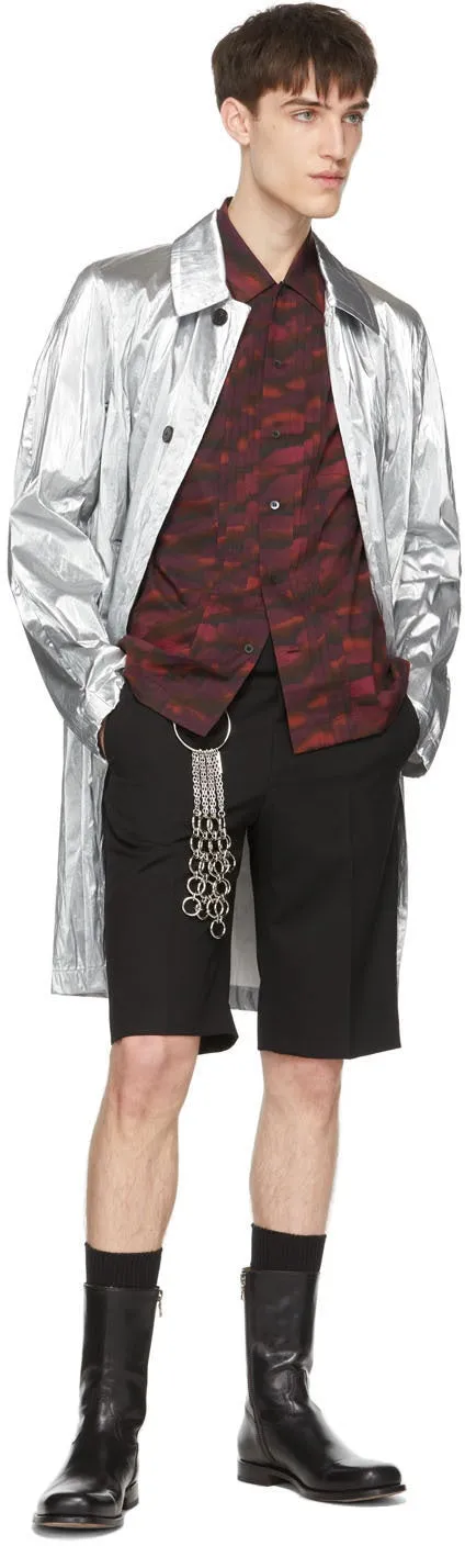 Dries Van Noten Burgundy Len Lye Edition Camillo Short Sleeve Shirt