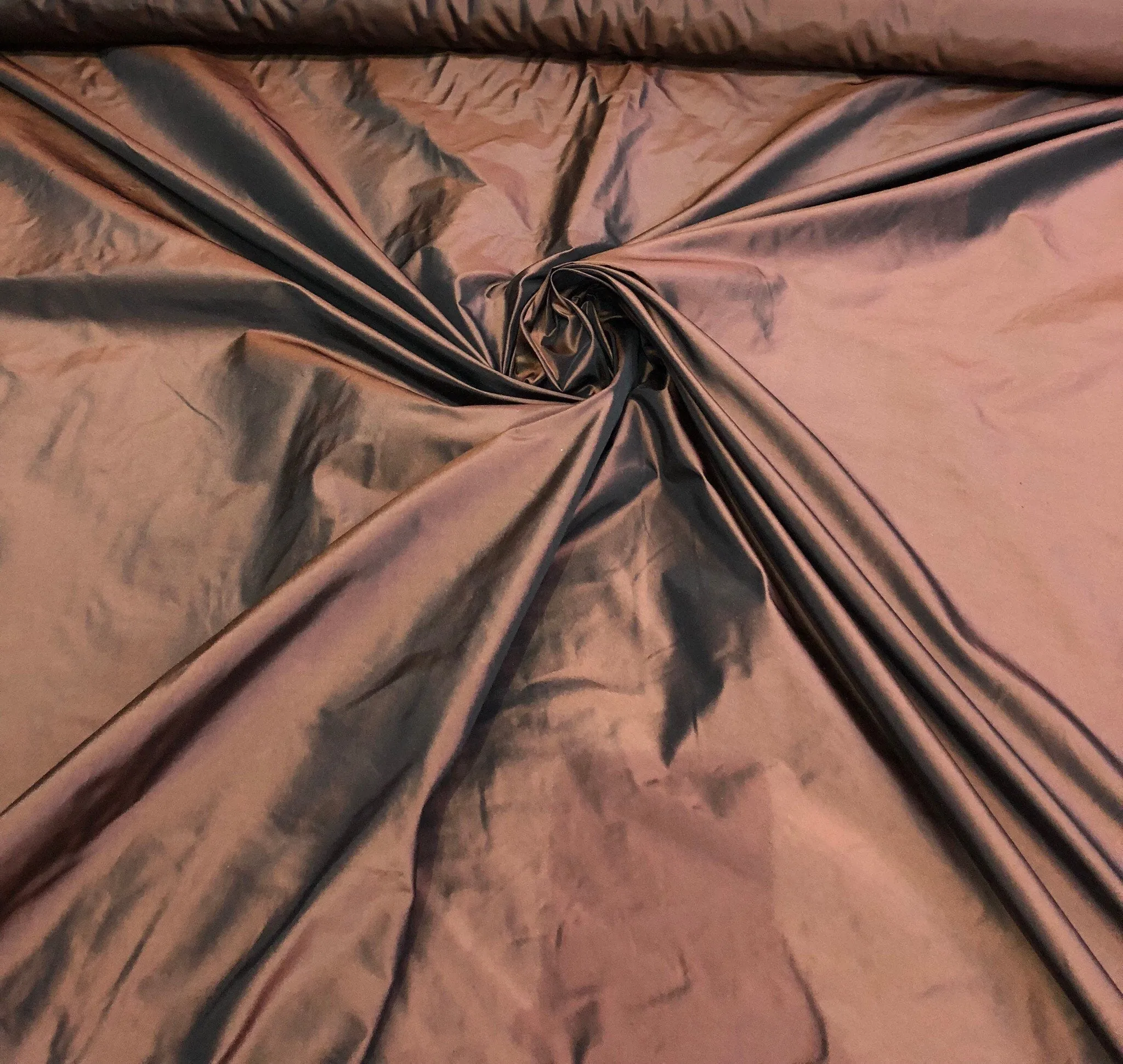 Silk taffeta 54&quot; wide     Beautiful bronze color silk taffeta fabric sold by the yard