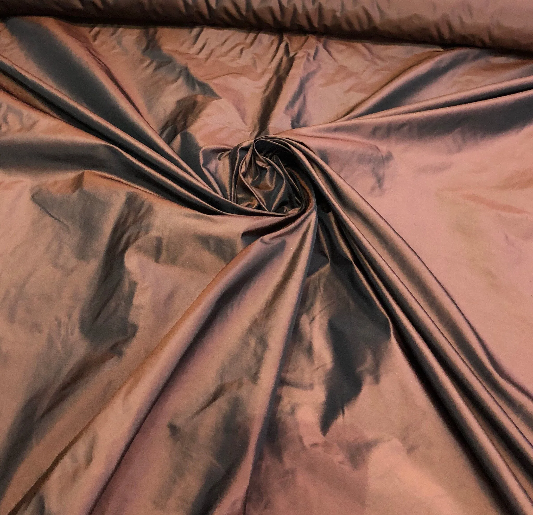 Silk taffeta 54&quot; wide     Beautiful bronze color silk taffeta fabric sold by the yard