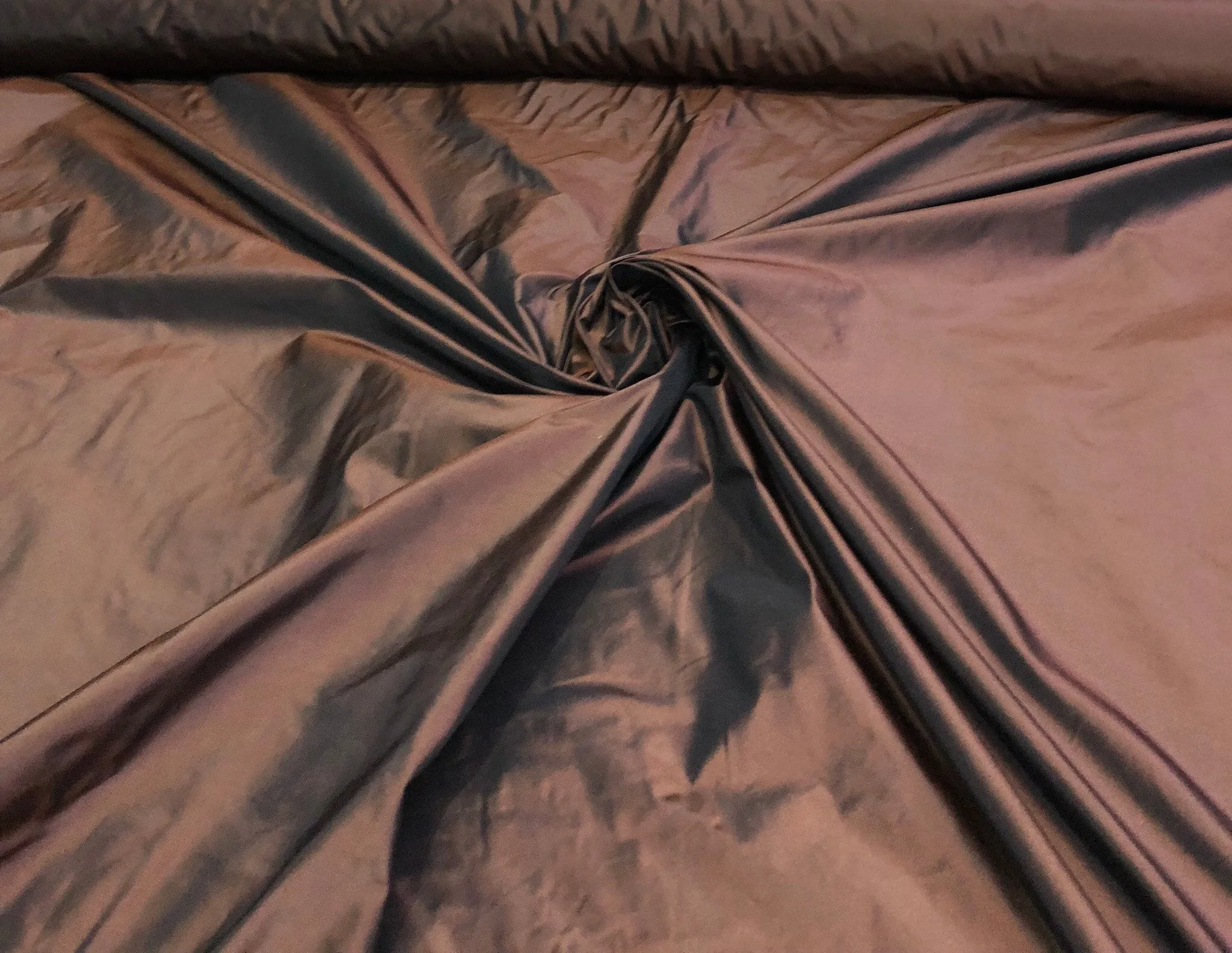 Silk taffeta 54&quot; wide     Beautiful bronze color silk taffeta fabric sold by the yard