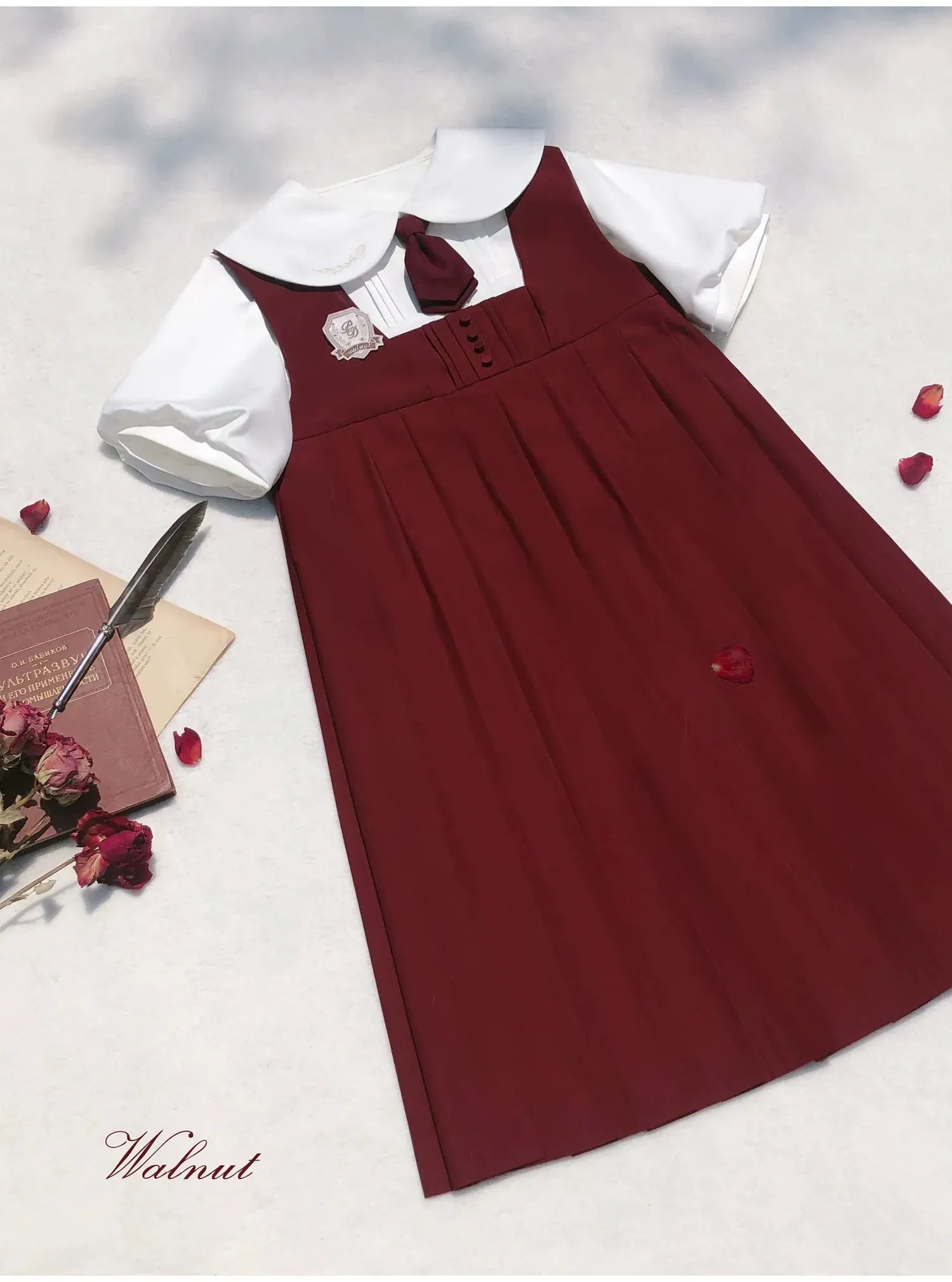 Suspender Tie Red Dress Badge Burgundy Emblem