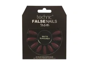 Technic False Nails Stiletto- Matte Burgundy