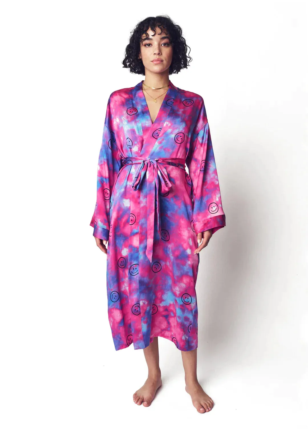 Ultraviolet Silk Day Robe